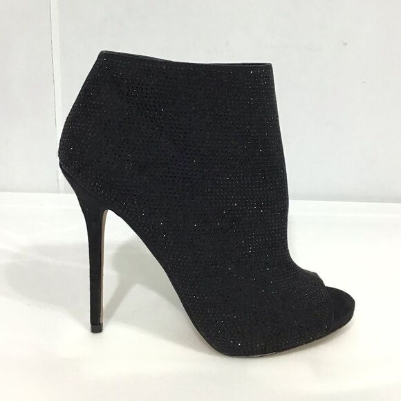 Kurt Keiger Black Giddy Embellished Open Toe 120mm Stiletto Heel Boots - Picture 1 of 11